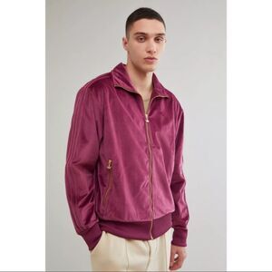Adidas Originals Firebird Velour Track Jacket Magenta MEDIUM